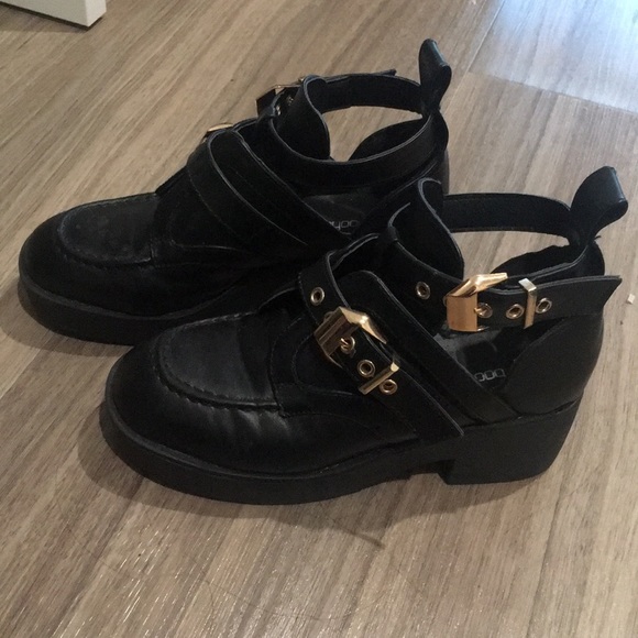 Cut out boots w/ gold hardware - Picture 2 of 3